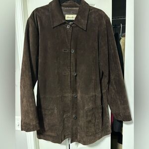 Eddie Bauer Ladies  Brown Suede Jacket.  Large / Tall.